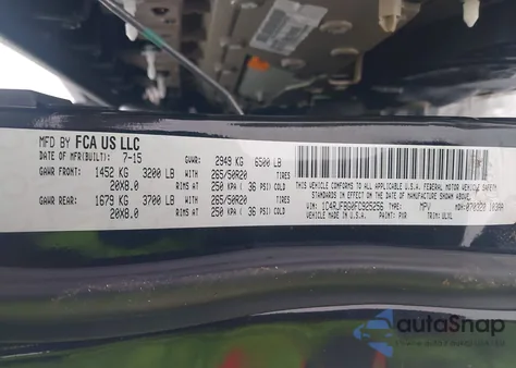 2015 Jeep Grand Cherokee Limited z USA, uszkodzony, nr VIN 1C4RJFBG0FC925256